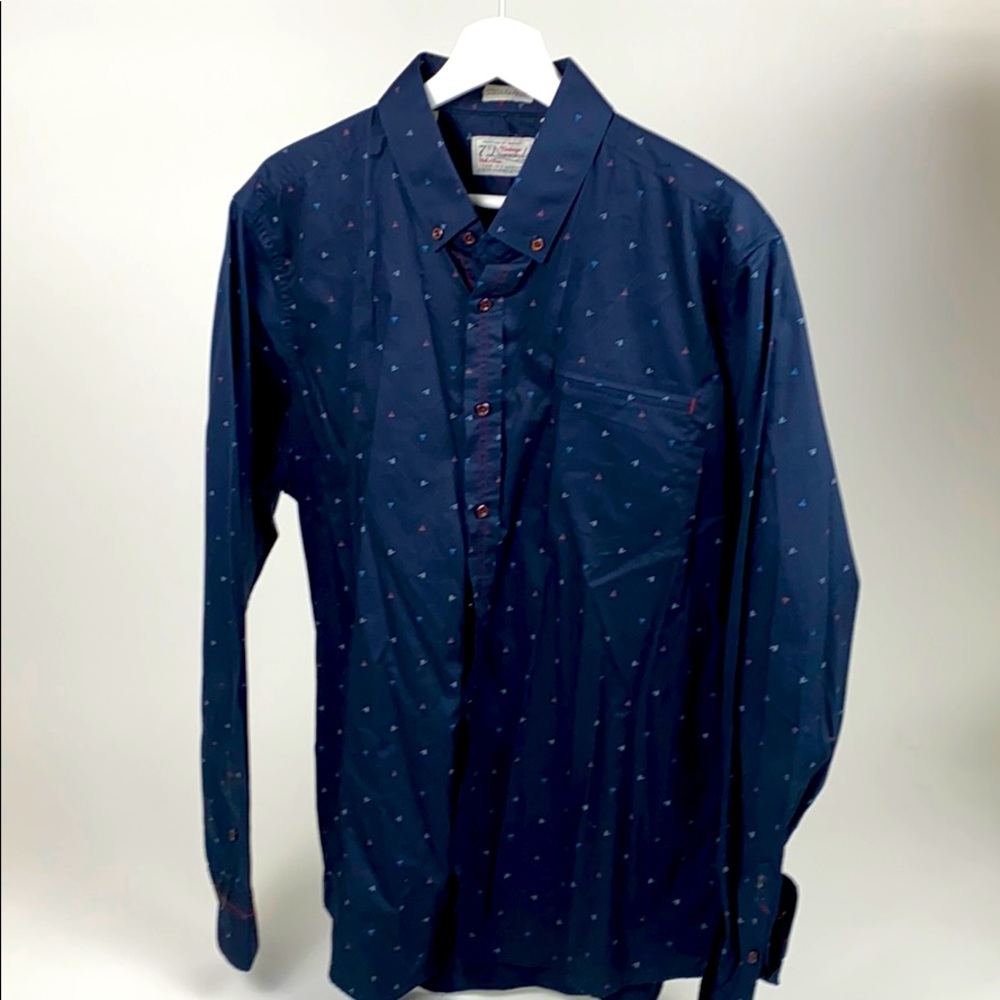 7 Diamonds Navy Dress Shirt